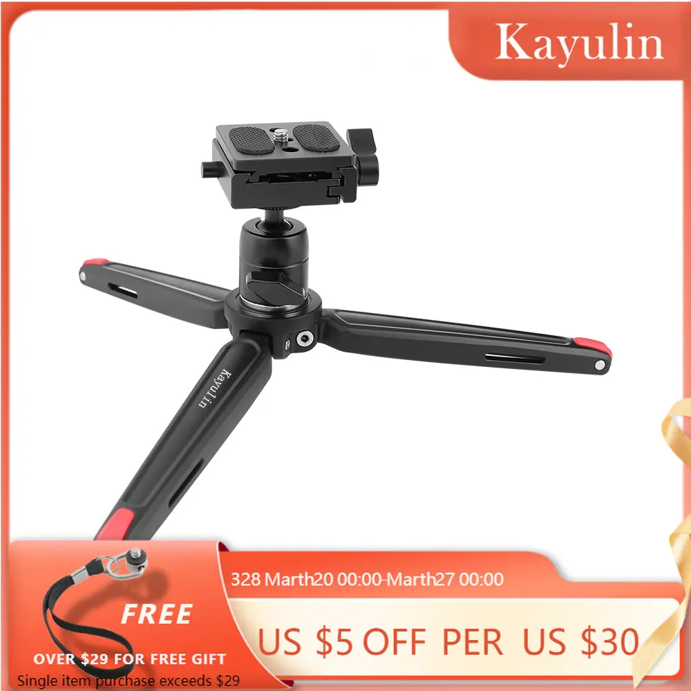 Kayulin Adjustable Mini Tripod Handheld Travel Tabletop Tripod Stand With Ball Head Tripod For Phone Tripod For Camera DSLRS