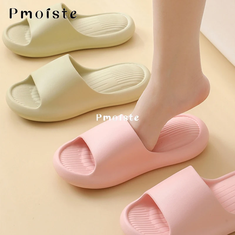 Thicken Soft Platform Shoes for Home 2023 Breathable Wear-resistant EVA Slippers Indoor Bathroom Unisex Non-slip Slippers