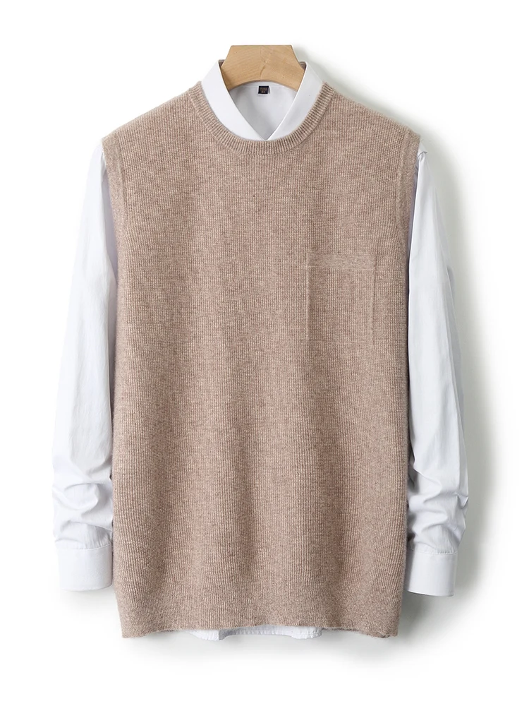 ANGEL мужской шерстяной свитер жилет с круглым вырезом осень-зима базовый пуловер