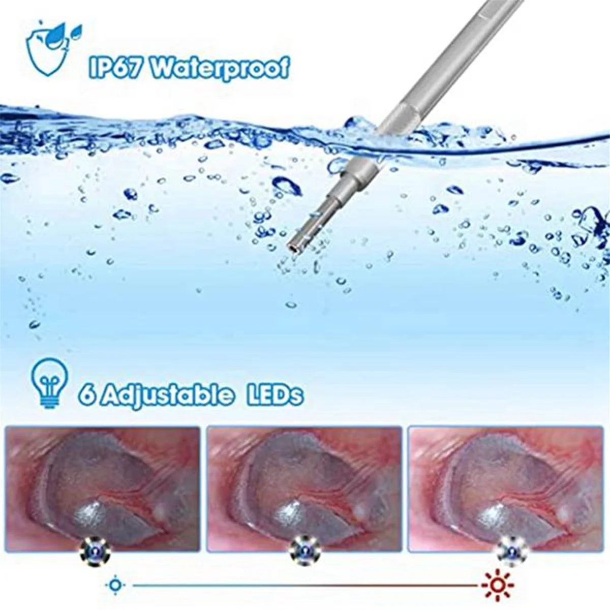 Цифровой отоскоп с 7-дюймовым экраном ушной камерой визуальной насадкой для ушей