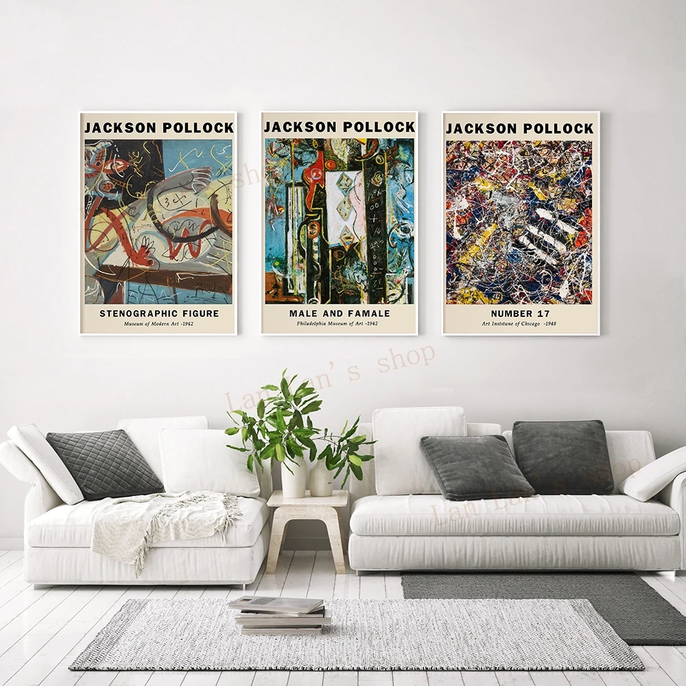 Настенная картина свободной линии с абстрактным изображением Джексона Поллока