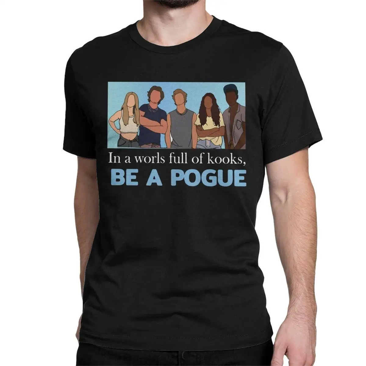 Be A Pogue Outer Banks T Shirts Men's 100% Cotton Vintage T-Shirt Round Collar TV Show Tees Short Sleeve Tops Plus Size