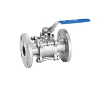 1-1/2" Flanged Stainless Steel Ball Valve w/ Locking Handle