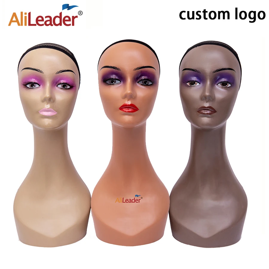 Female Mannequin Manikin Head Stand Realistic Mannequin Head Without Shoulders Half Body Wig Hat Display Cosmetology Head Stand