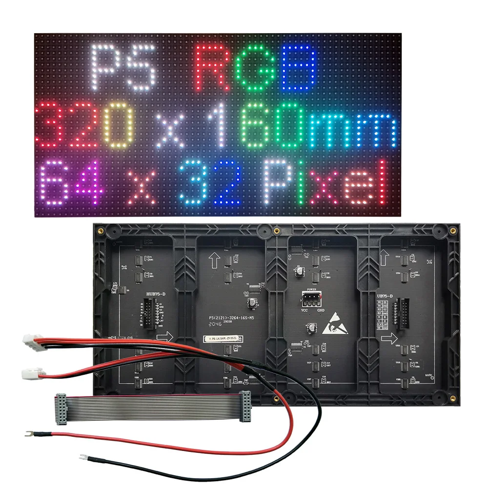 P5 Indoor Full Color LED Display Panel,P5 LED Display Module,SMD2121 P5 LED Matrix 3-in-1 RGB Panel.1/16 Scan,HUB75 Interface.