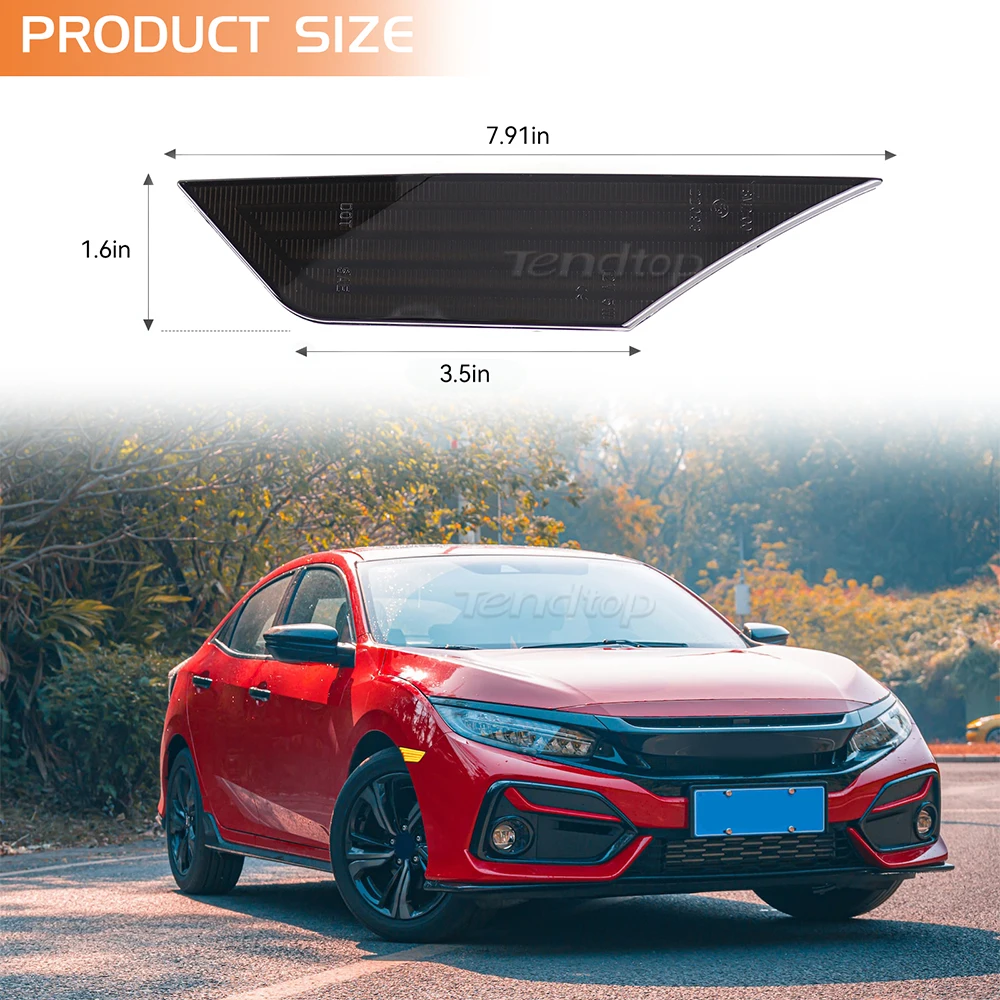 2 шт. дымовая линза на переднее крыло автомобиля янтарный мигающий светодиодный