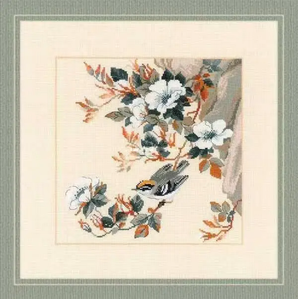 

Unprinted Cotton Aida Hand Flower Branch Bird 38-38 Cross Stitch Kits,14, 16, 18, 22, 25, 28CT, DIY Fabric Craft Shop14