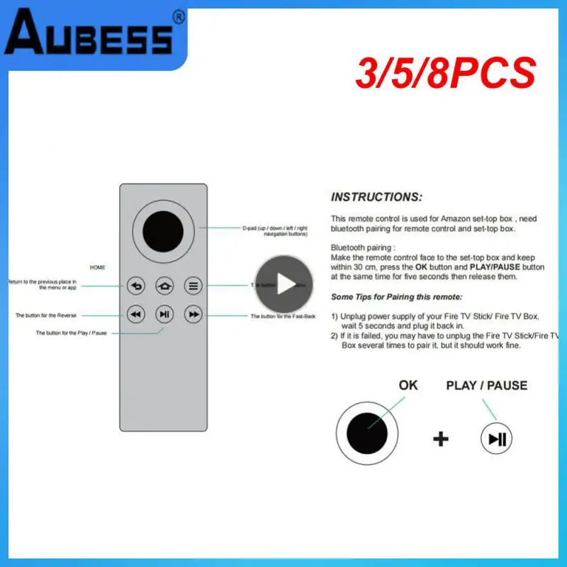 

3/5/8PCS Abs Compatible With Amazon Fire Tv Stick And Fire Tv Box bluetooth-compatible Player No Voice Operated