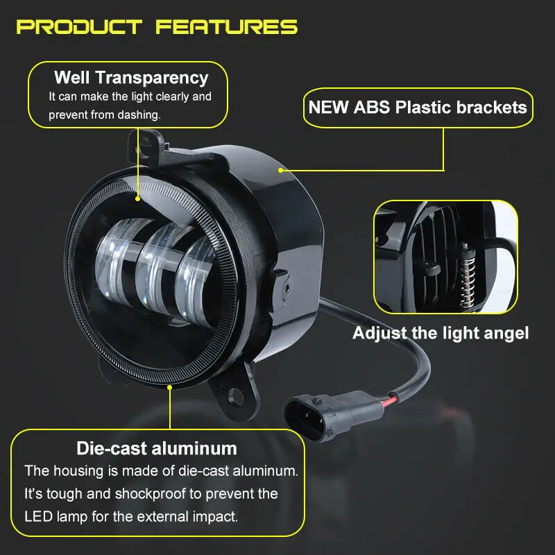 2 шт. 3.5-дюймовый светодиодный фары 30Вт 3000 люмен Круглая противотуманная фара с поворотным сигналом для Лады Приоры.