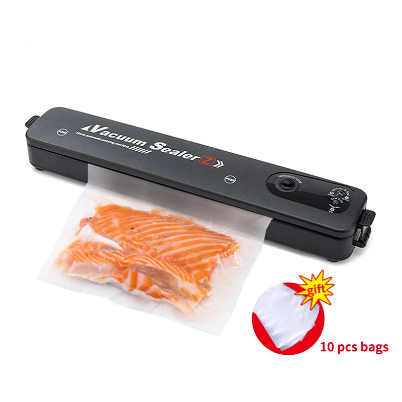 

TINTON LIFE 220V/110V Vacuum Sealer Packaging Machine with Free 10pcs Vacuum bags Household Black Food Vacuum Sealer