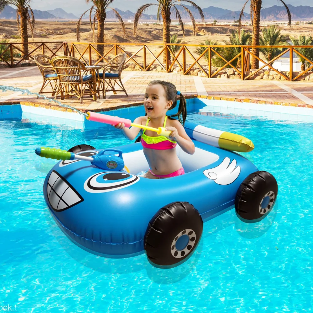 

Swimming Pool Inflatable Car Seat Ring Children's Water Jet Swimming Circle Pool Play Water Toy Fire Truck Bumper Beach Game Kid