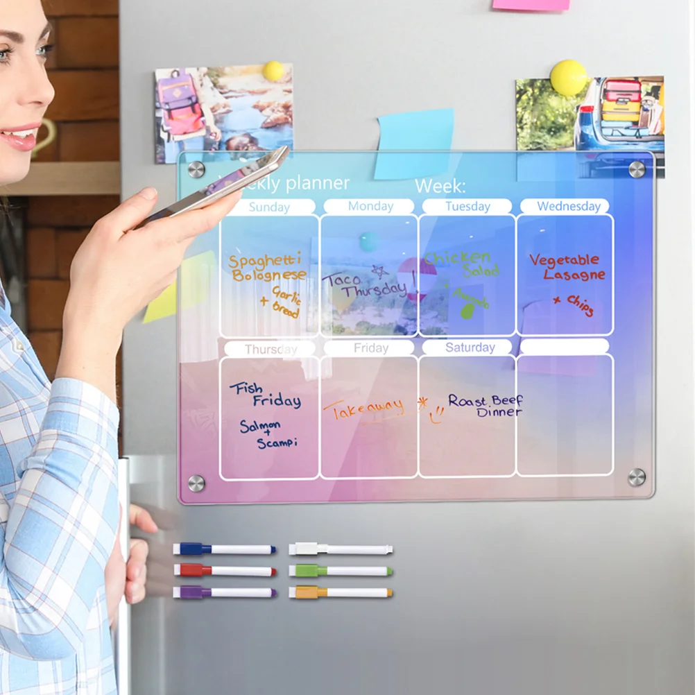 

Магнитная доска для ежедневного расписания, Еженедельный планировщик, сухой стираемый в список, акриловая стена детской комнаты