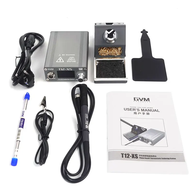 GVM T12-XS паяльная станция T12 интеллектуальный сварочный стол светодиодный цифровой