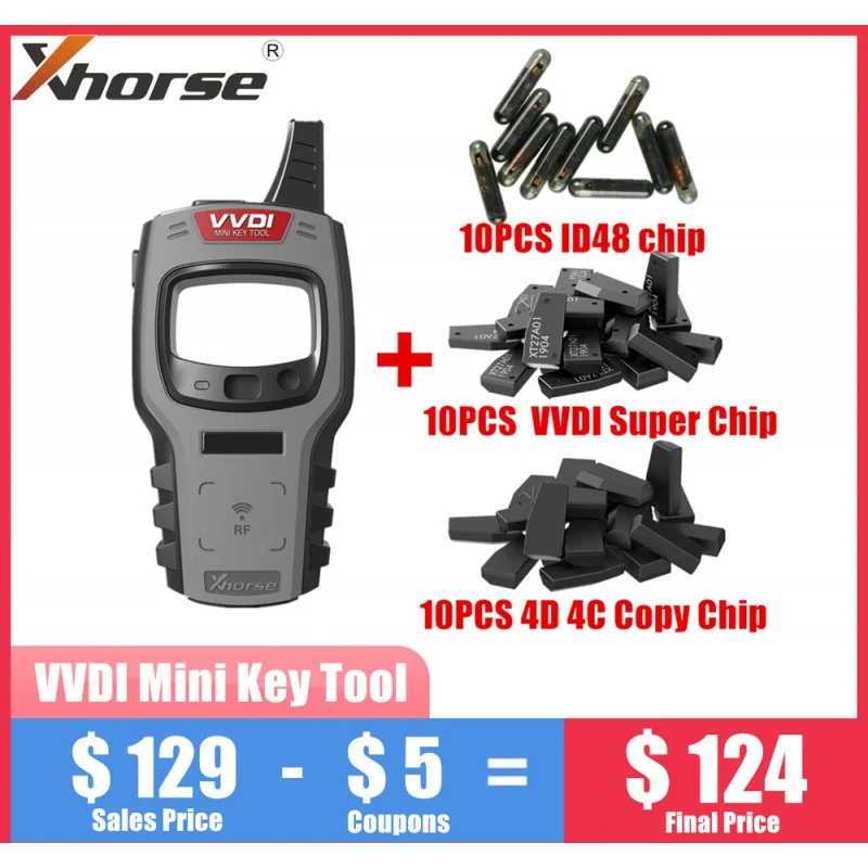 

Xhorse VVDI Mini Key Tool Remote Key Programmer Global Version With Free 96bit 48-Clone Function Get 10pcs Free VVDI Super Chip