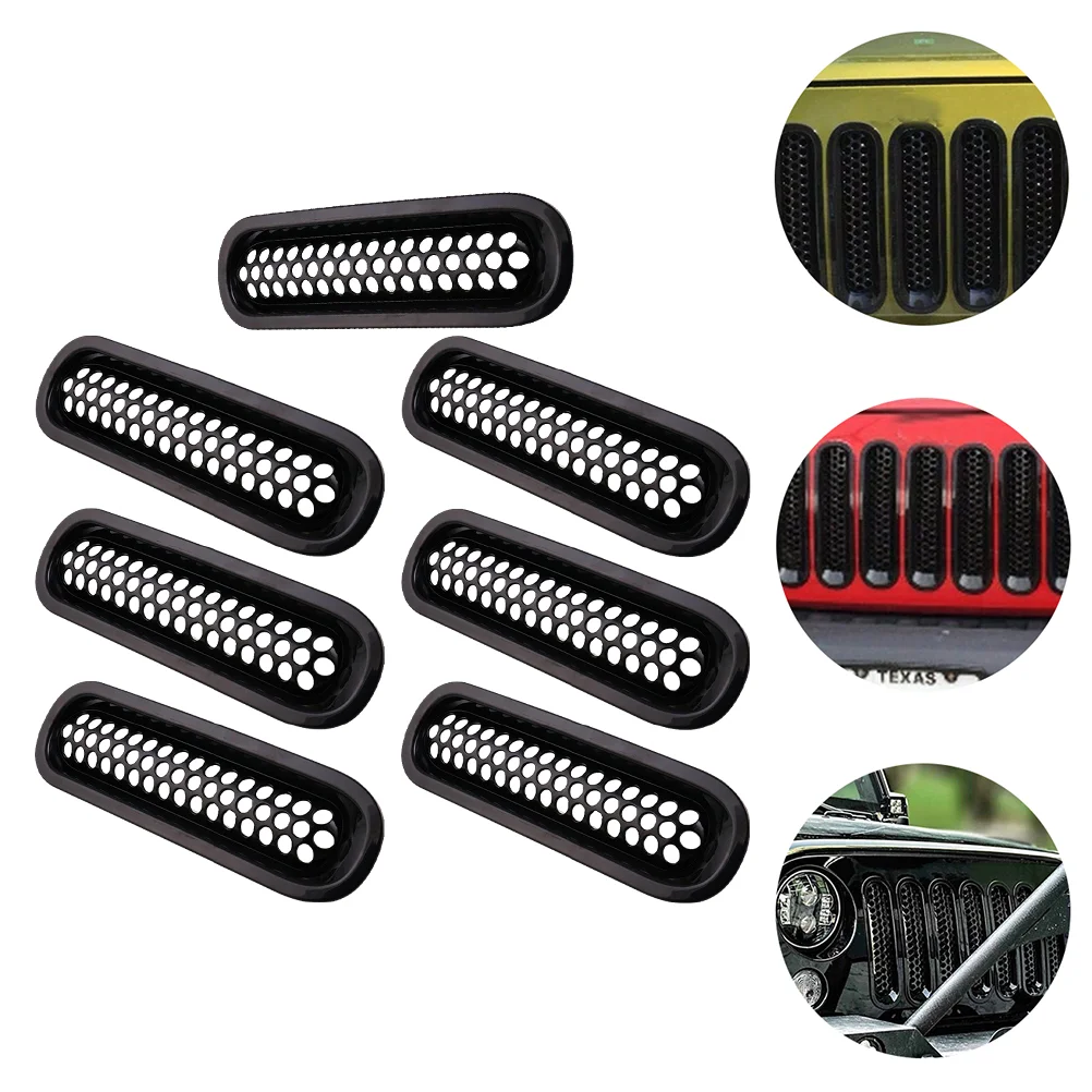 

7Pcs Practical Simple Shockproof Grid Net Buckle Style Grille Vehicle Grille
