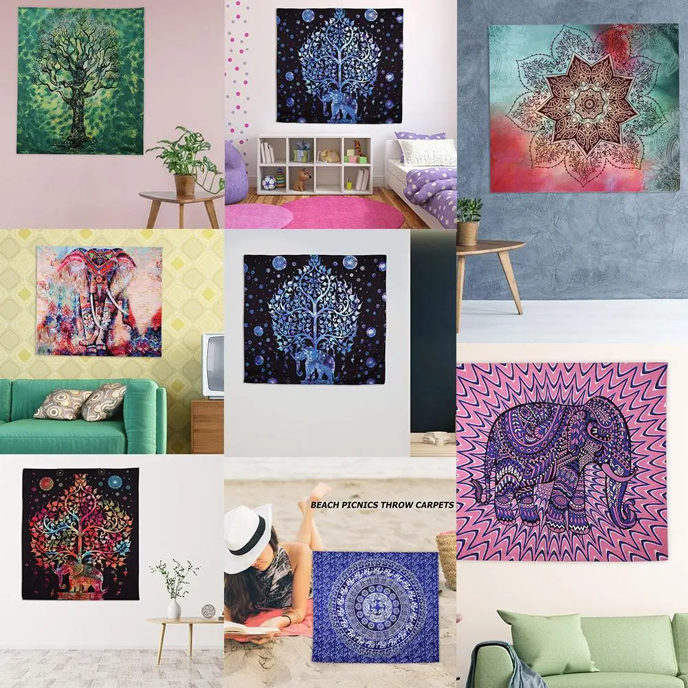 

Ethnic Style Tapestry Wall Hanging Beach Mat Polyester Blanket Shawl Yoga Pad for Curtains Tablecloths Picnic Mats Beach Towels