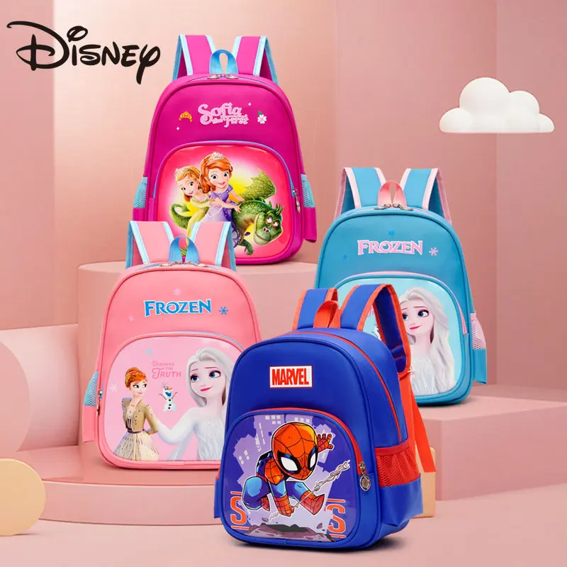 Disney Spider-Man Sophia 2023 New 5-9-year-old Schoolbag Cute Kindergarten Children's Anti-dirty Backpack