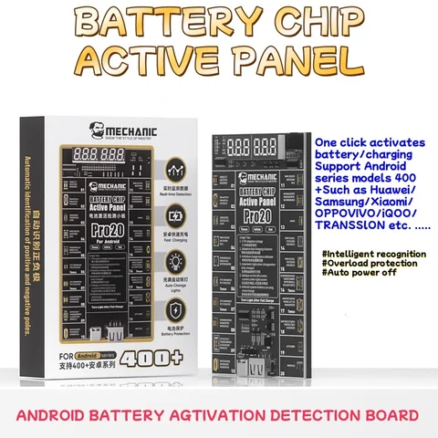 Универсальный активатор аккумулятора Mechanic Pro 20 для телефонов 400+ Android, стабилизатор заряда и напряжения в один клик с защитным отсеком