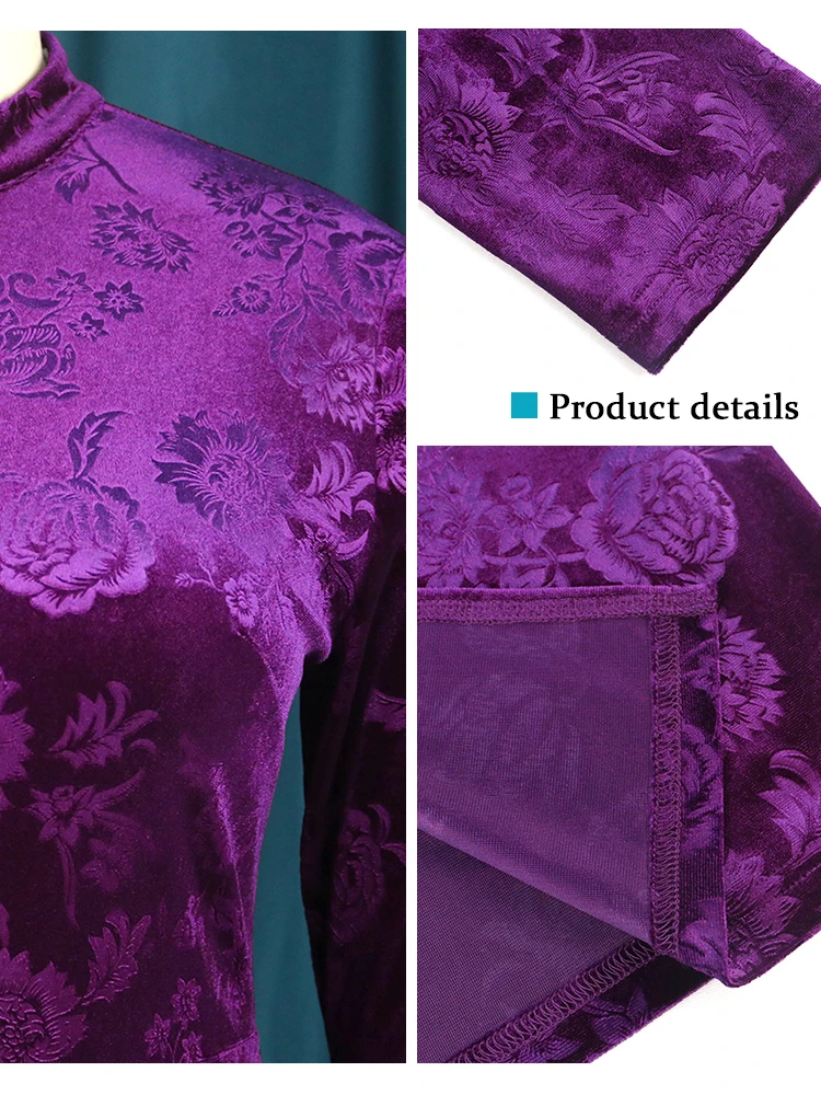 Женское бархатное платье средней длины облегающее вечернее с длинным рукавом и