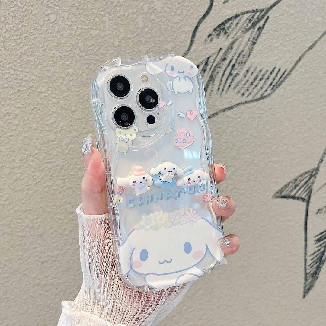 Милый чехол Sanrios Cinnamoroll 3D Wave для Xiaomi Redmi 13C 12 12C 10 10C 9C A1 A2 K50 K40 Note 13 11 Pro Plus 4G 5G Cover