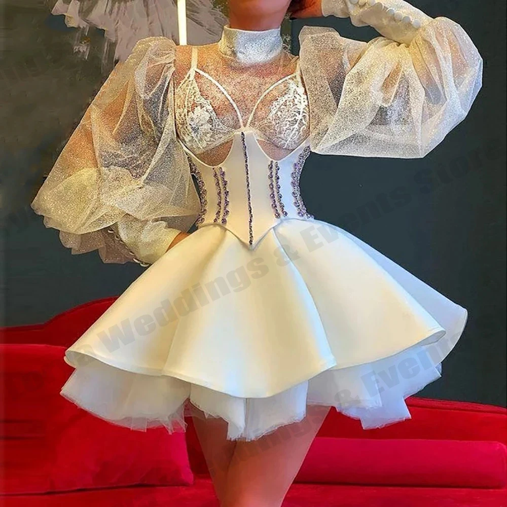 

2023 Gorgeous High Collar Princess Prom Dresses Women Elegant Miniskirt Cocktail Homecoming Season Formal Party Season Of Gradua