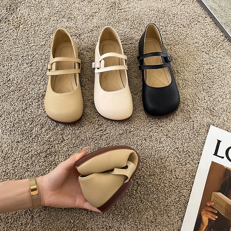 

2022 Classics Style Women Shoes Mary Janes Fashion Shoes Woman Big Head Casual Loafers Retro Spring Autumn New Ladies Shoes