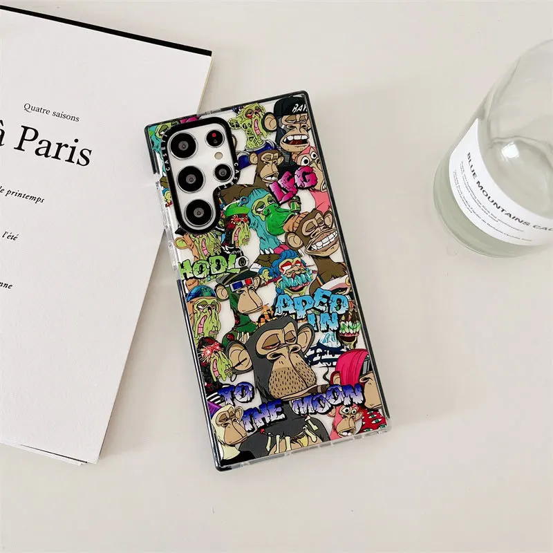 

Fashion Monkey Transparent Case for Samsung Galaxy S20 S21 S22 S23 Ultra S20+ S21+ S22+ S23 Plus Cover Protective Shell