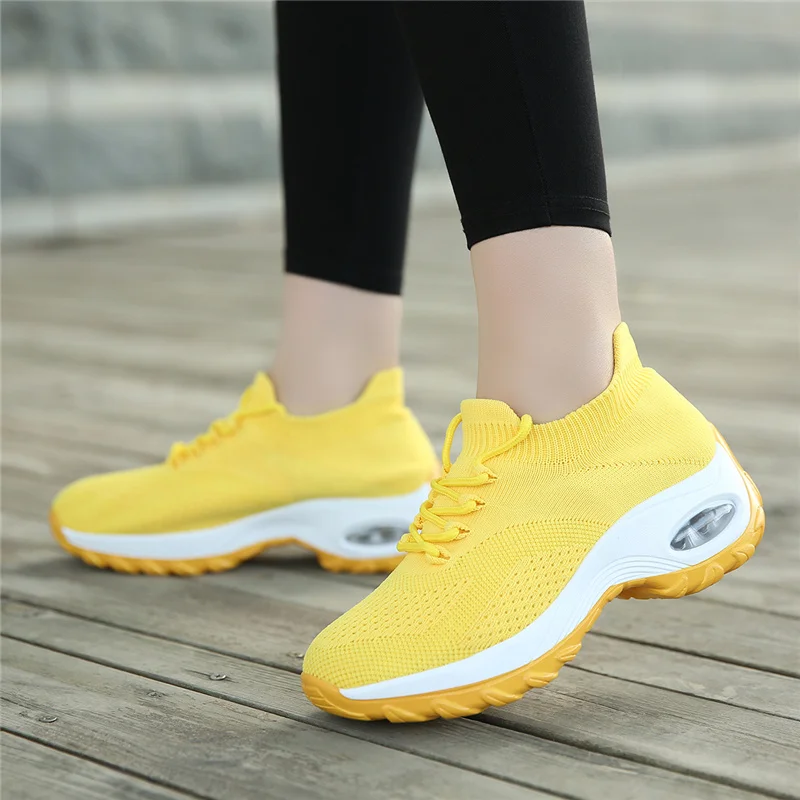 JIEMIAO Fashion Women Running Shoes Socks Sneakers Lightweight Sports Shoes Breathable Outdoor Comfort Jogging Leisure Shoes