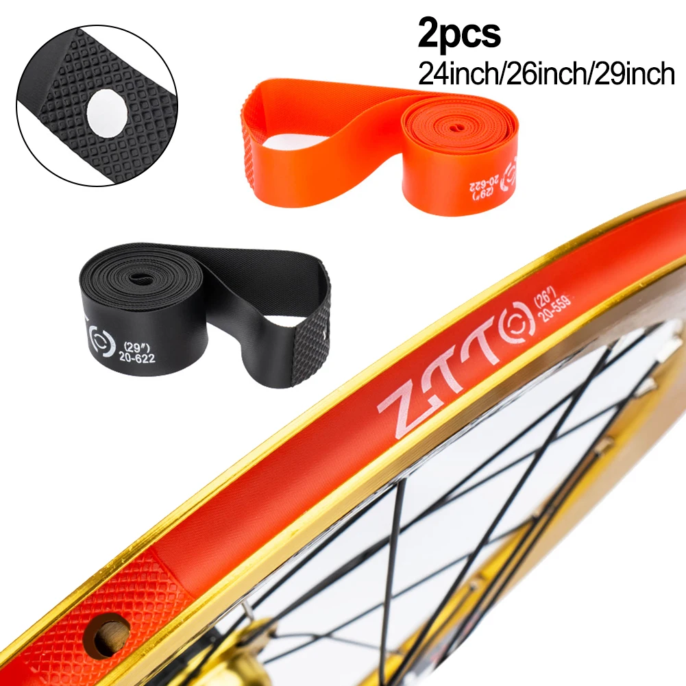 

2* Bicycle Tire Pad Road BikeTubeless Lightweight Strong Anti-pressure Tyre Cushion Wear-resistant PVC Rim Tapes