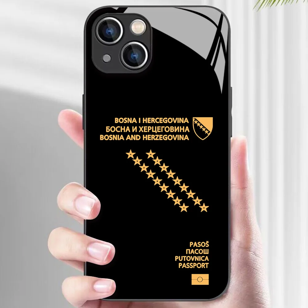 Чехол для телефона металлического цвета с паспортом Боснии и Герцеговины iPhone X XR
