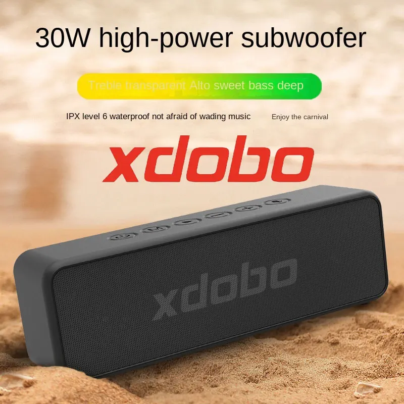 

XDOBO X5 Portable Wireless Bluetooth Speaker Bass Stereo Audio IPX6 Waterproof 30W High Power Subwoofer Built-in 4000mAh Battery