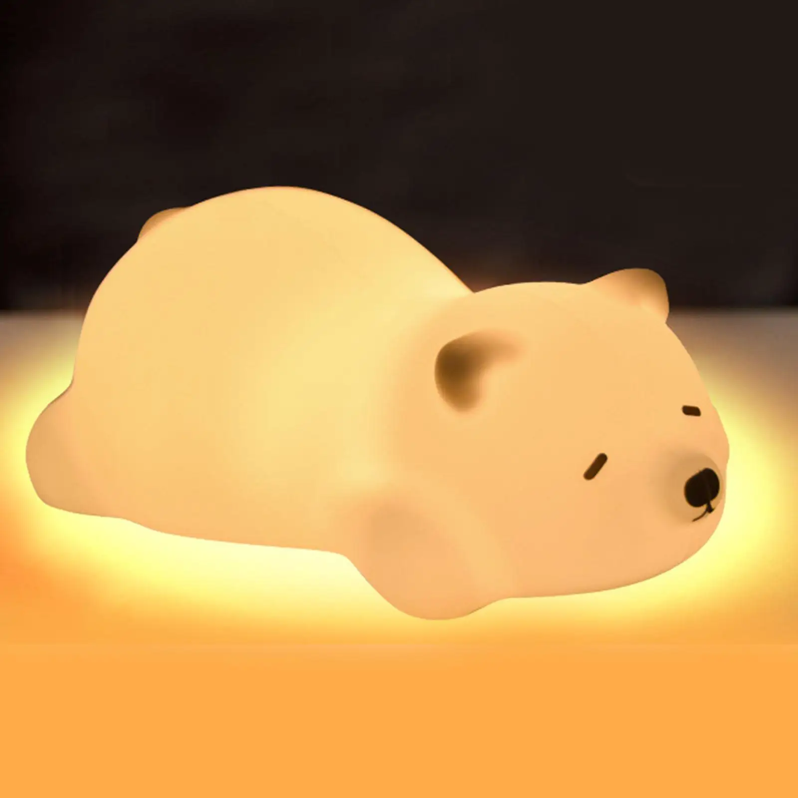 

USB Silicone Night Light Snooze Bear Pat Lamp for Girls Room Decor Christmas