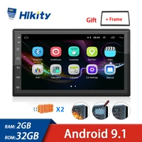 hikity android 9 1 2 din car multimedia player gps autoradio 232gb wifi car stereo for volkswagen nissan hyundai kia toyota