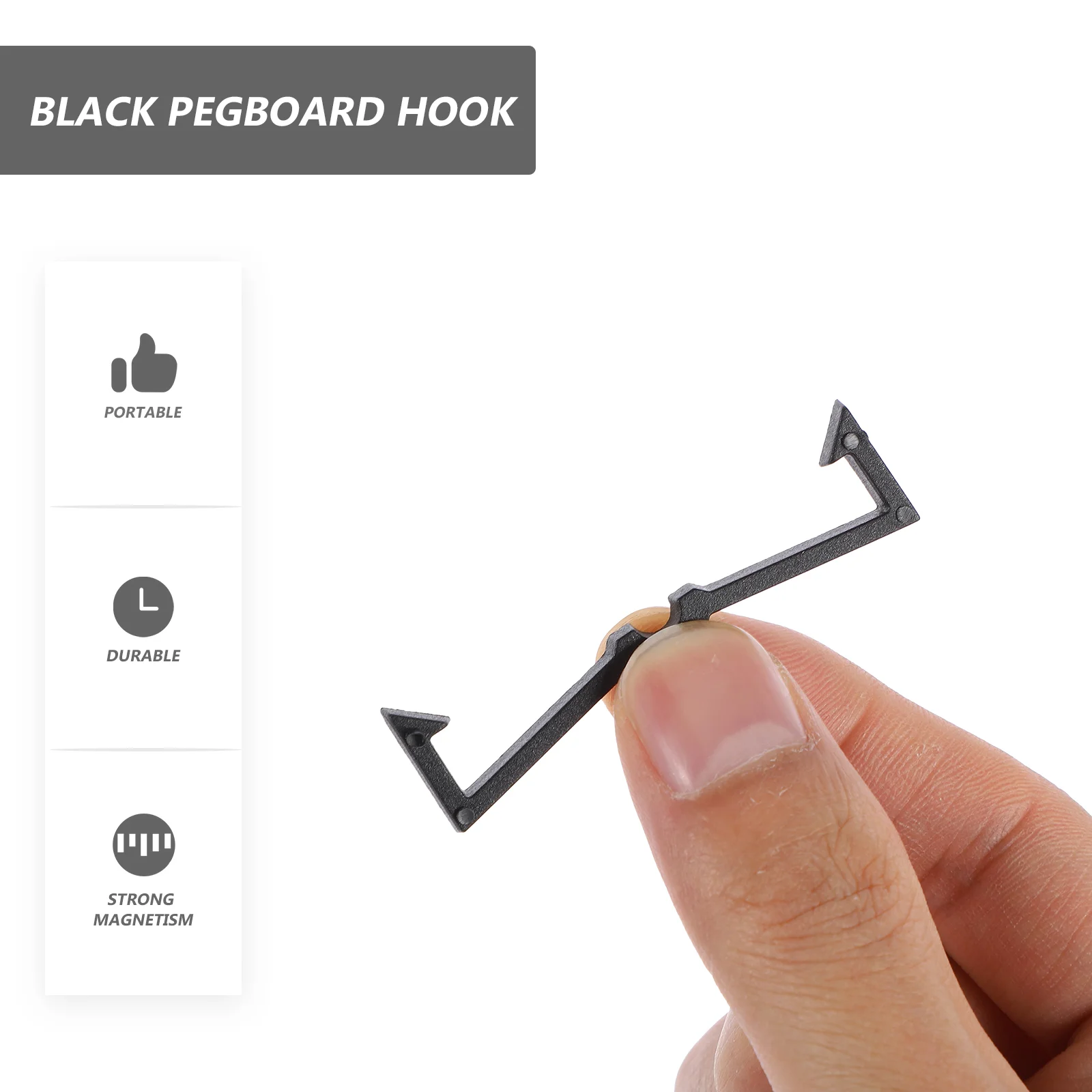 

200pcs Black Pegboard Hook Plastic Peg Hook Fixer Pegboard Hook Organizer