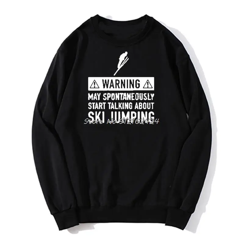 

Ski Jumping Letter Funny Hoodies Men O-neck Sweatshirt Unisex Sweater Harajuku Streetwear