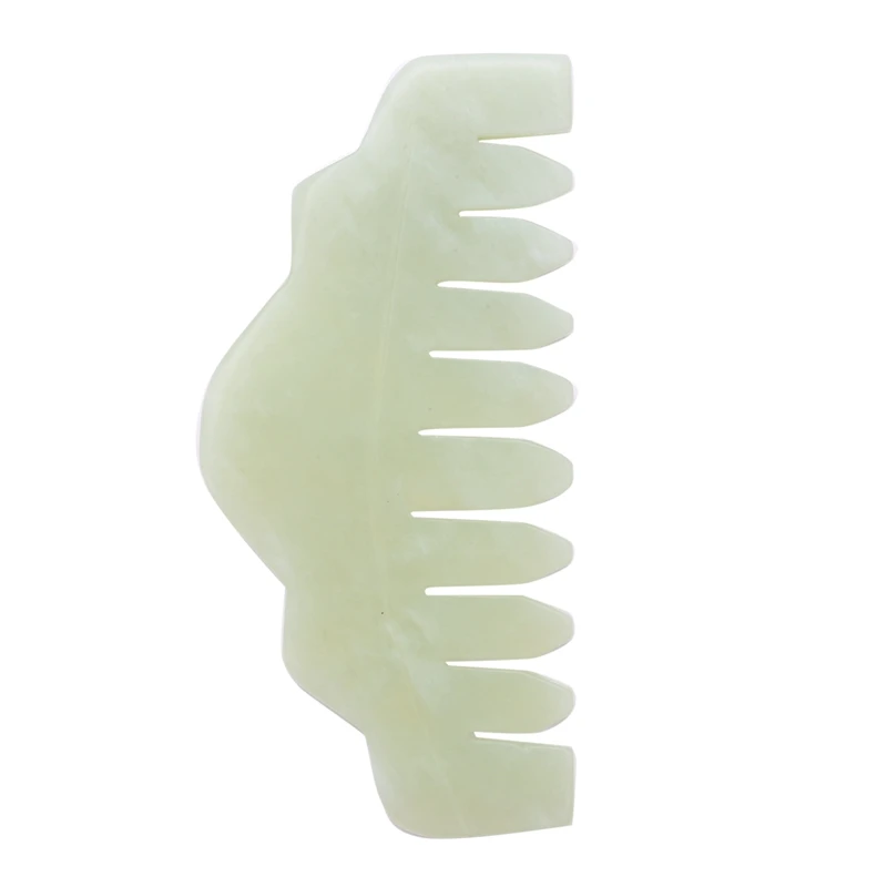 Традиционная природа Нефритовая расческа Массаж Спа акупунктура терапия головы