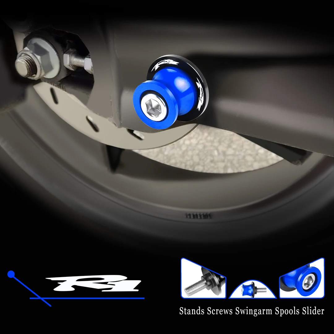 

For YAMAHA YZF-R1 YZFR1 YZF R1 R1M/R1S 2002-2021 2020 2019 2018 2017 2016 Motorcycle Stand Screw M6 Swingarm Spools Slider