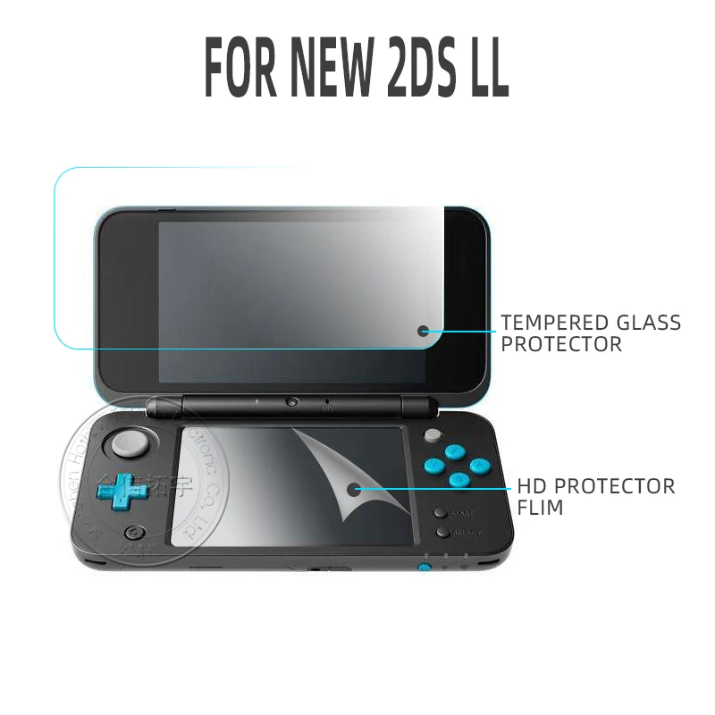 

HOTHINK 1set Top Screen Tempered Glass Protector Bottom Screen HD Film for New 2DS LL Console