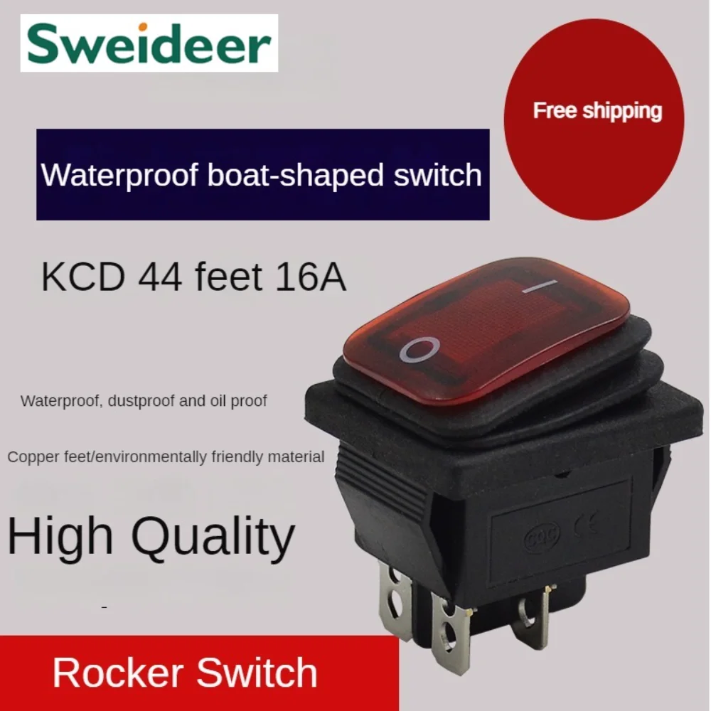 Водонепроницаемый клавишный переключатель RL2 KCD4 с 2 позициями, красный, зеленый, 4 контакта ВКЛ./ВЫКЛ., высокоточный фотопереключатель, 6/10/15/20/В переменного тока, кнопки