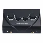 Портативный Двойной микрофонный вход, звуковой микшер для усилителя и микрофона, караоке, микшер, черный, с европейской вилкой