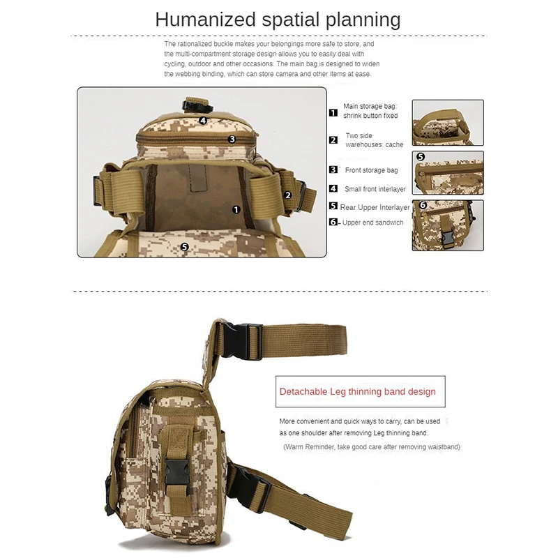 Waterproof Canvas Motorcycle Waist Fanny Pack Hip Rider Tactical Thigh Leg Bags Fanny Pack For Men Chest Bag Camping Hiking