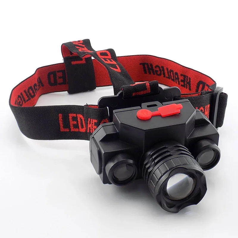 Мощный 3-светодиодный налобный фонарь XPE COB USB с возможностью масштабирования