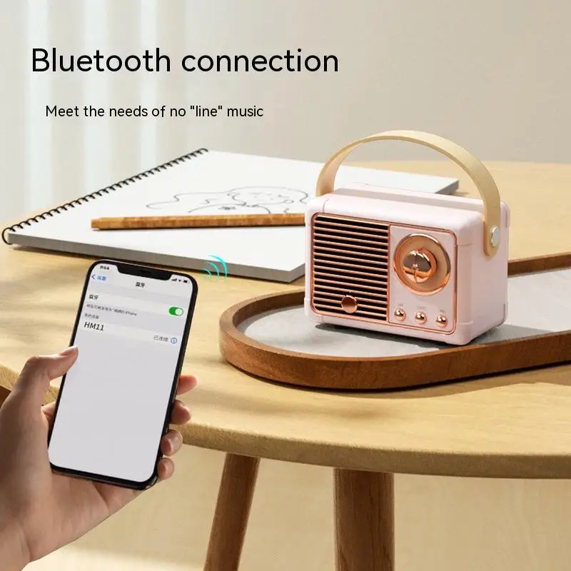 

New Bluetooth Speaker Vintage Mini Portable Audio Card Radio Wireless Computer Intelligent Gift High Definition Sound Quality