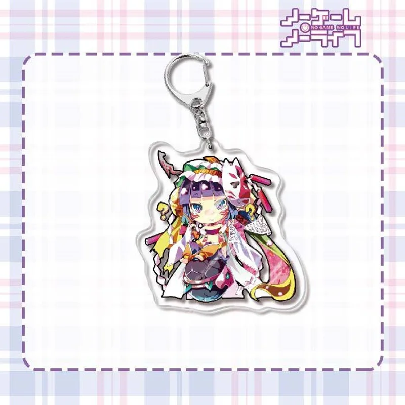 Японское аниме NO GAME LIFE Q Version Фигурки Shiro Sora Hatsuse Izuna Акриловые брелки Kawaii