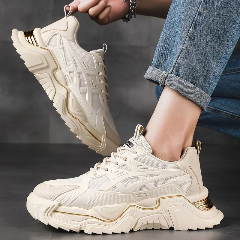 2022 Thick-soled Dad Shoes Color-changing Sports Men's Shoes Autumn New Breathable Mesh Sports Fitness Running Shoes