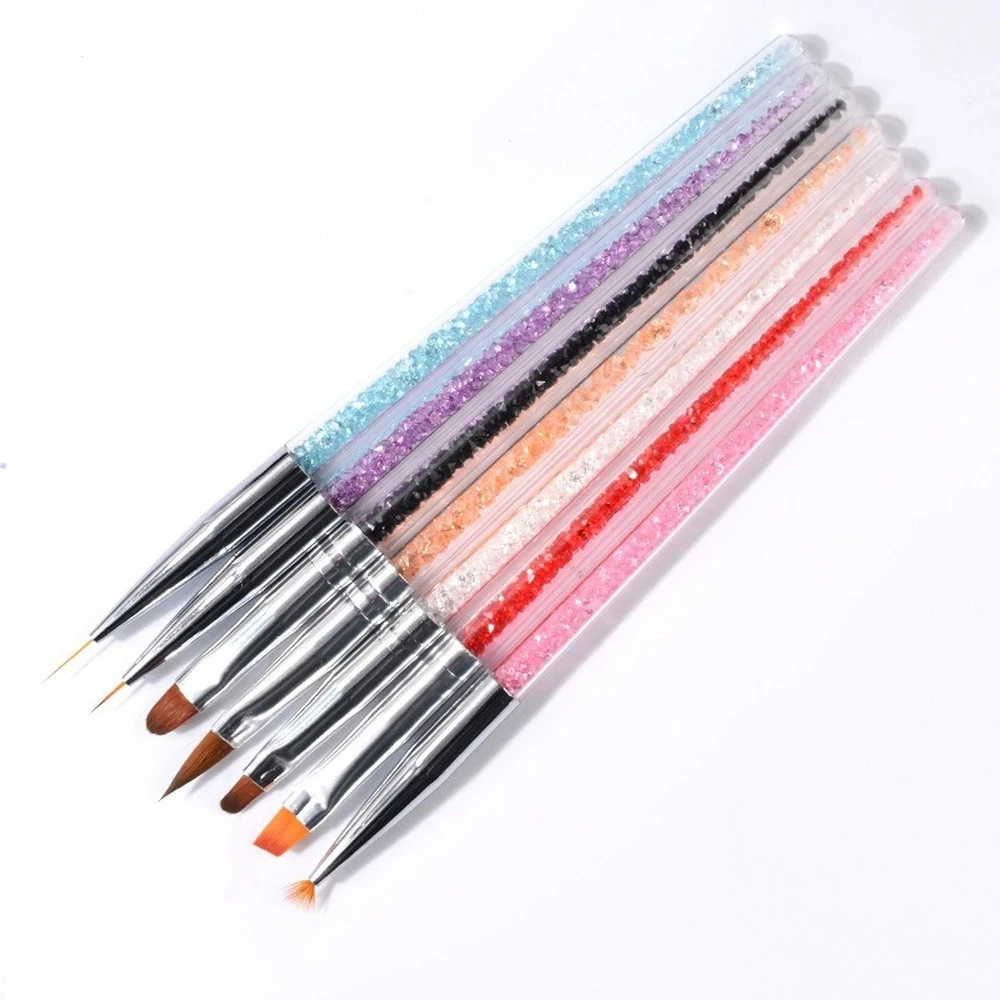 

Nail Art Crystal with Drill Pull Line Pen Smudged Painted Hook Line Pen Row of 7 Pens