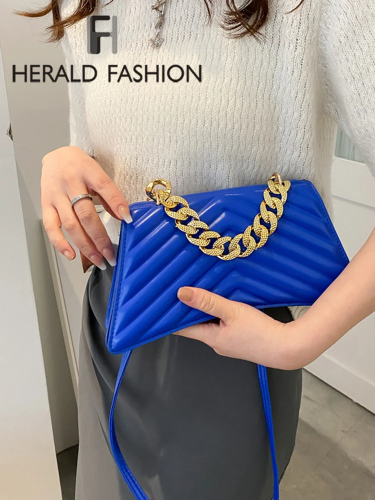 

Blue Stripe Chain Handbag Fashion Texture Shoulder Crossbody Bag Luxury Leather Summer Zipper Shopping Bag for Women Designer
