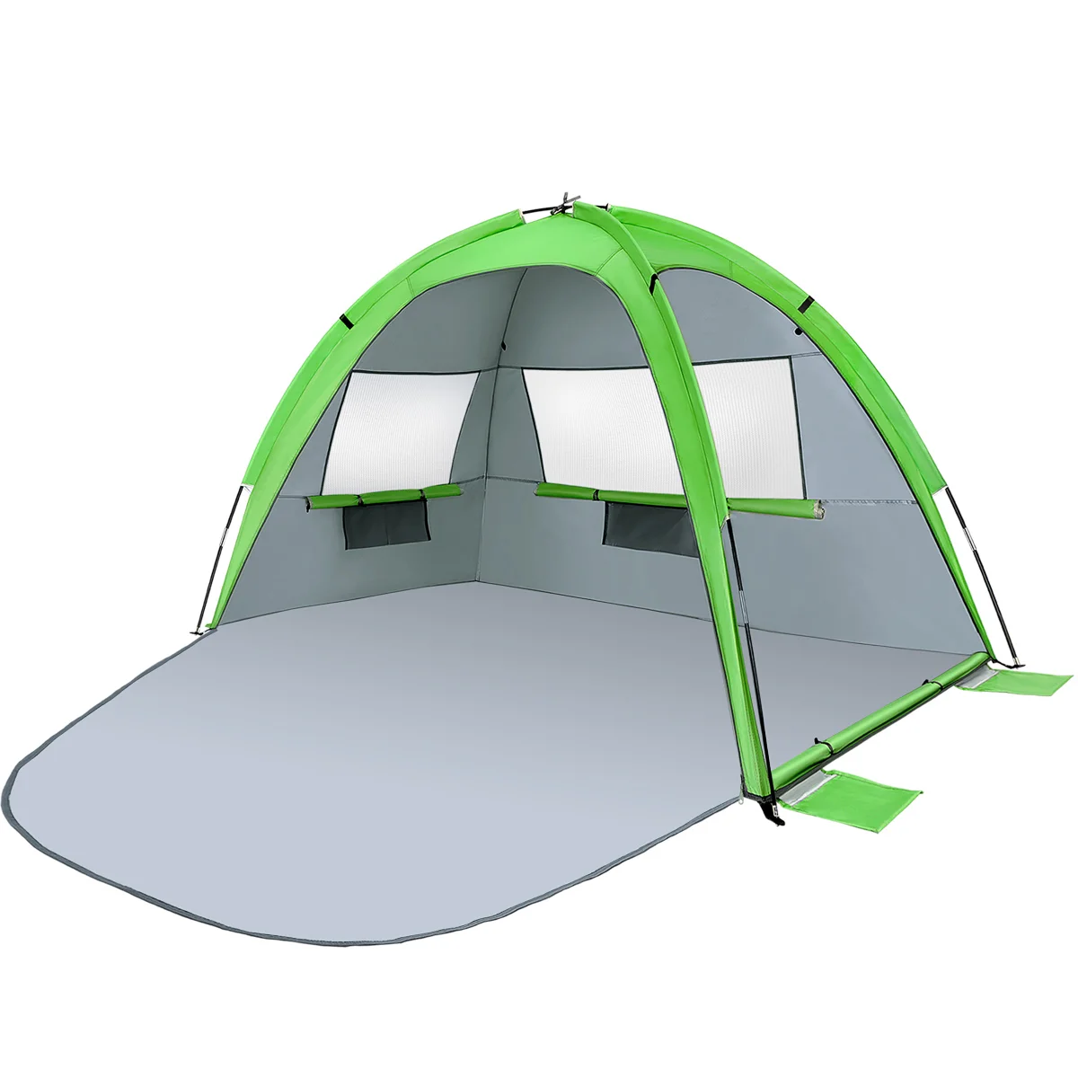 

MOVTOTOP Folding Beach Tent Portable Family Tents Sun Shelter for Hiking Camping Vacation (Green)