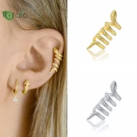 18k gold plated snake shape ear clip vintage gold earrings for women no piercing jewelry luxury gifts premium accessories