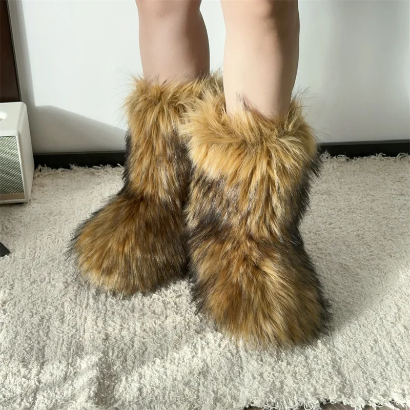 Новинка, зимние меховые женские зимние сапоги Onepiece из меха енота ...